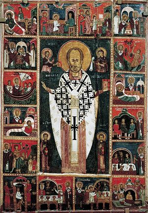 Икона святого Николая чудотворца с клеймами 