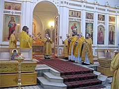 Архиепископ Рязанский и Касимовский Павел на Великом Входе Божественной Литургии
